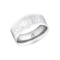 Amor Ring Edelstahl Damen Ringe, Silber, Kommt in Schmuck Geschenk Box, 9853946 von Amor