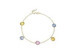 Goldarmband AMOR "2014456" Armbänder Gr. Gelbgold 375, bunt (gelbgoldfarben, pink, gelb, blau, blau) Damen Armbänder Gold von Amor