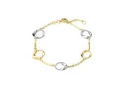 Goldarmband AMOR "2014468" Armbänder Gr. Gelbgold 375, silberfarben (gelbgoldfarben, silberfarben) Damen Trachtenmode von Amor