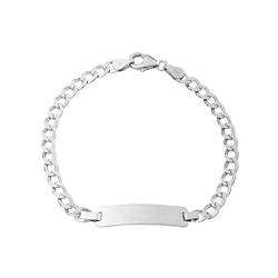 amor Damen-Armband Identarmband 19 cm gravierbar 925 Silber rhodiniert inkl. Wunschgravur von Amor