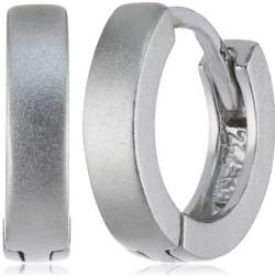 amor Damen Herren Unisex-Creolen 12 mm 925 Sterling Silber matt - 107099 von Amor