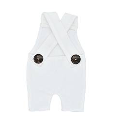 Amorar Neugeborene Stricken Knopf Spielanzug, Baby Fotografie Hut hundert Tage Fotografie Studio Fotografie Kleid Zubehör Fotografie Prop Overalls Hosen für Junge Mädchen (One Size, Weiß) von Amorar