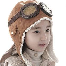 Amorar Pilot Aviator Fleece warme Mütze mit Ohrenschützer Brille für Baby Kinder Kinder,EINWEG Verpackung von Amorar