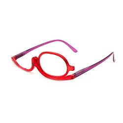 Amorays Make-up-Brille für Damen, rotierende Lesebrille für Monolente Make-up Mode L3660NEW(rot,+2.5) von Amorays