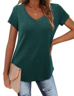 Amoretu Shirt Damen Kurzarm Weit Sommer T-Shirt Lose Oberteile Bluse Armeegrün S von Amoretu