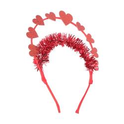 Amosfun 1stk Valentinstag Stirnband Rotes Herz-bopper-stirnband Valentinstag Haarband Valentinstag-party-requisiten Bopper-pailletten-stirnband Einfach Leiner Latte-kunst Liebhaber von Amosfun