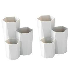 Amosfun 2 STK Make-up Pinsel Tasse Kosmetische Vitrine Bleistifte Becher Kleinigkeiten-Organizer Büro Zubehör Make-up-pinselhalter Bürstenhalter Kosmetik von Amosfun