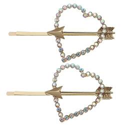 Amosfun 2st Liebe Haarnadel Valentinstag Geschenke Haarnadeln Valentinstag Haarnadeln -zubehör Liebe Herz Bobby Pins Haarspangen Für Prinzessinnen Klipp Metall Diamant Fräulein von Amosfun