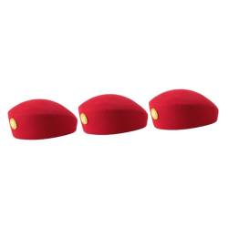 Amosfun 3St Retro-Hut Cosplay-Outfits Hüte für Frauen rote Mütze Damen Hut Rollenspielkostüm rote Hüte Stewardess Mütze Stewardess-Hut Air Stewardess-Kappe Baskenmützen Kleidung Fräulein von Amosfun