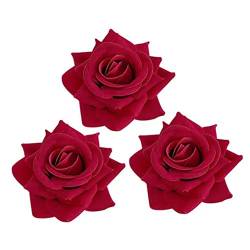 Amosfun 3St rosafarbene Haarspange Haarnadeln französische haarnadel flower hair clips blumenhaarklammer Blumenkopfschmuck Blumenbroschen für Frauen Haarspange Rose Braut von Amosfun