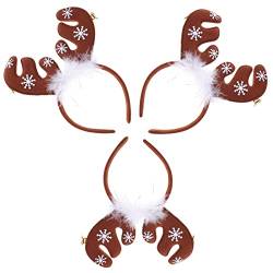 Amosfun 3st Weihnachtsstirnband Weihnachtshirsch Stirnband Weihnachtsrentierkostüm Stirnbänder Rentier Kostüm Stirnband Feiertagsparty-kopfschmuck Krippenschmuck Geweihkopf Stoff Kind Haar von Amosfun
