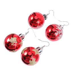 Amosfun 4 Paare Weihnachtskugel-ohrringe Glühbirne Baumelnde Ohrringe Weihnachtstropfen Baumeln Weihnachtsmode Schmuck Tropfenohrringe Europäisch Und Amerikanisch Kunststoff Frau Anhänger von Amosfun