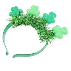 Amosfun 4 Stück Stirnband kinder stirnband stirnbänder kinder irische Partybevorzugung glitzernde Kleeblatt-Bopper Gründekor Haarschmuck zum Leuchten st. Patricks Haarspange LED von Amosfun