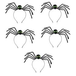 Amosfun 5st Spinnen-stirnband Halloween-stirnbänder Für Frauen Halloween-partybevorzugung Gothic-stirnbänder Halloween-kostüm-stirnband Dekor Haarschmuck Fräulein Teufel Polyester Kleidung von Amosfun