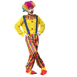 Amosfun Clown Kostüm Set Clown Afro Perücken Zirkus Party Verkleiden Sich für Männer Karneval Maskerade Party Größe 5XL von Amosfun