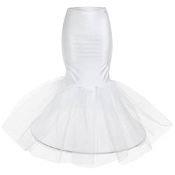 Amosfun Fashion Fishtail Damen Hüfttasche Hüfte Weiß Slip Unterrock Braut Hochzeit Kleid Petticoat (weiß), weiß, M von Amosfun