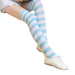 Amosfun Gestreifte Strümpfe, Overknee-Strümpfe, Overknee-Strümpfe, Anime-Socken, adrette Socken für Frauen und Mädchen, Blau / von Amosfun