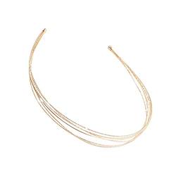 Amosfun Goldene Metall Stirnbänder Dünne Haar Pins Haar Hoop Multi Schicht Stirnband Elegante Hochzeit Kopfschmuck Haar Dekoration Zubehör von Amosfun