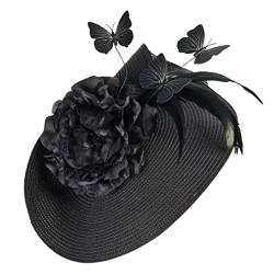 Amosfun Handgefertigte Kopfbedeckung Blumenkopfschmuck Für Frauen Damenhut Haarschmuck Für Frauen Tea-party-stirnband Fascinator-kopfbedeckung Kopfschmuck Der Braut Strohhut Tarnung Stoff von Amosfun