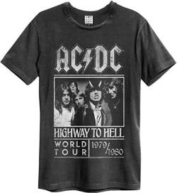 Amplified - ACDC Highway to Hell Photo Rock Band Herren Vintage T-Shirt (Grau) (S-XL) (M) von Amplified
