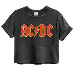 Amplified Crop Top Damen T-Shirt (ACDC Logo - Charcoal, L) von Amplified