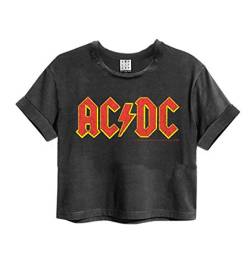 Amplified Crop Top Damen T-Shirt (ACDC Logo - Charcoal, S) von Amplified