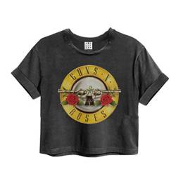 Amplified Crop Top Damen T-Shirt (Guns 'N Roses Bullet - Charcoal, L) von Amplified