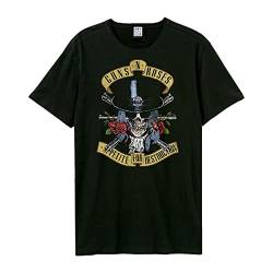Amplified Guns N Roses Top Hat Skull Charcoal T-Shirt, anthrazit, XXL von Amplified