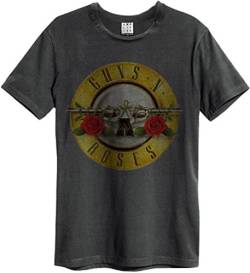 Amplified Guns n Roses Logo Drum Colour Surge T-Shirt (L, Charcoal) von Amplified