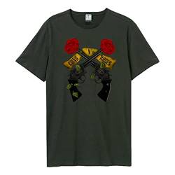 Amplified Herren Guns N Shooting Roses T-Shirt, Grau (Charcoal Cc), S von Amplified