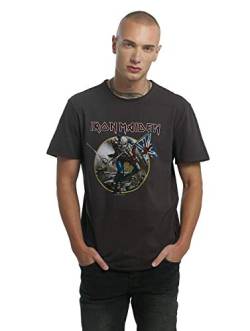 Amplified Herren Iron Maiden Trooper Mens Crew Tee T-Shirt, Grau (Charcoal), (Herstellergröße: Large) von Amplified