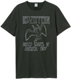 Amplified Herren Led Zeppelin-Tour 77 T-Shirt, Grau (Charcoal Cc), XS von Amplified