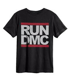 Amplified Herren Run DMC Logo T-Shirt, Grau (Charcoal), (Herstellergröße: Medium) von Amplified