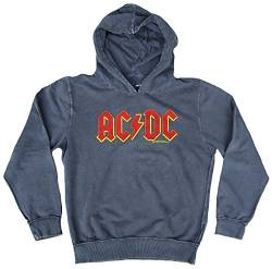 Amplified Herren Sweatshirt Hoodie Sweater Grau Official AC/DC ACDC Logo Rock Star Vintage L 52/54 von Amplified