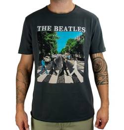 Amplified Herren The Beatles-Abbey Road T-Shirt, Grau (Charcoal Cc), S von Amplified