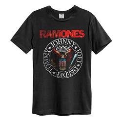 Amplified Herren Vintage Seal Ramones T-Shirt, Anthrazit/Rot/Weiß, XS von Amplified