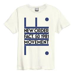 Amplified - Movement New Order T-Shirt für Erwachsene, Unisex, Weiß, Retro, M von Amplified