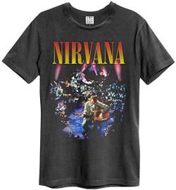 Amplified Nirvana Collection - Unplugged in New York Herren-T-Shirt Charcoal Band Merch Bands, anthrazit, XXL von Amplified
