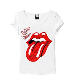 Amplified ROLLING STONES AUTOGRAPH Damen T-Shirt charcoal, Weiß, 32 von Amplified