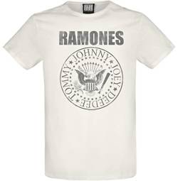 Amplified Ramones Collection - Vintage Shield Männer T-Shirt weiß XXL von Amplified