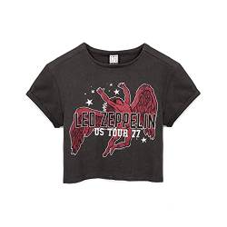 Led Zeppelin T-Shirt Icarus Tour 77 Amplified Womens Charcoal Band Kurzes Oberte von Amplified