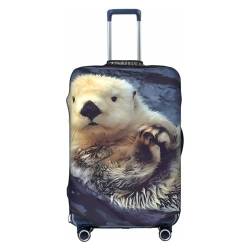 Amrole Gepäckabdeckung, Kofferabdeckung, Protektoren, Gepäckschutz, passend für 45,7 - 76,2 cm Gepäck, niedlicher Zwerg, Weißer Otter, L von Amrole