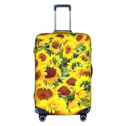 Amrole Gepäckabdeckung, Kofferabdeckung, Protektoren, Gepäckschutz, passend für 45,7 - 76,2 cm große Gepäck, coole Steampunk-Getriebe, Wunderschöne Sonnenblume, S von Amrole