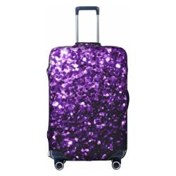 Amrole Gepäckabdeckung, Kofferabdeckung, Protektoren, Gepäckschutz, passend für 45,7 - 76,2 cm große Gepäck, schwarz-weiße Kühe, Schöner violetter Glitzer, S von Amrole