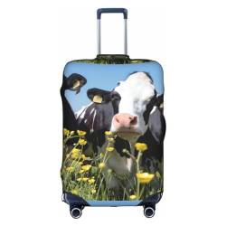 Amrole Gepäckabdeckung, Kofferabdeckung, Protektoren, Gepäckschutz, passend für 45,7 - 76,2 cm große Gepäck, schwarz-weiße Kühe, Schwarz-weiße Kühe, S von Amrole