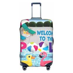 Gepäckabdeckung, Kofferabdeckung, Protektoren, Gepäckschutz, passend für 45,7 - 76,2 cm (18 - 30 Zoll), Flamingo und Schwimmbad, L von Amrole