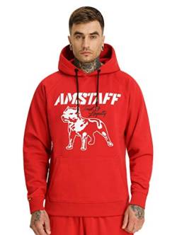 Amstaff Logo 2.0 Hoodie - rot/weiß (S) von Amstaff