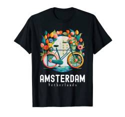 Amsterdam Niederlande Tulpen und Fahrrad / Amsterdam T-Shirt von Amsterdam Souvenirs Store