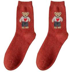 10 Paar Warm Wool Woman Socks Autumn and Winter Cute Cartoon Bear Socks Cotton Floor Cute Socks von Amtete