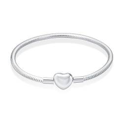 Amuefer Snake Chain Bracelets Armbänd Fit für Pandora Charms 925 Sterling Silber Armreif für jeden Charme Weihnachten Schmuck Geschenke für Frauen Mädchen (Größe 17/6.7in) von Amuefer